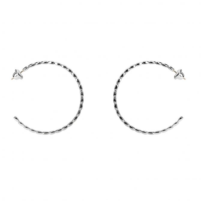 Gold-Plated Sterling Silver Beaded Hoop Earrings 23mm – LSJ