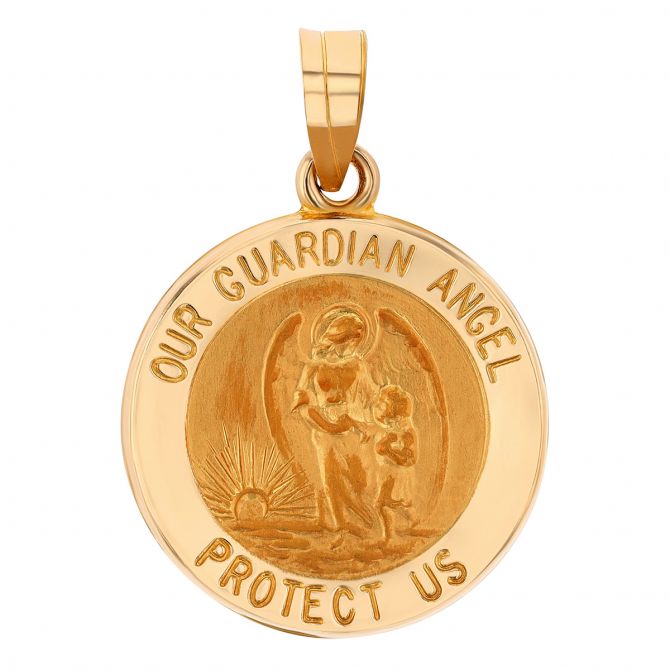 Yellow Gold Guardian Angel Charm