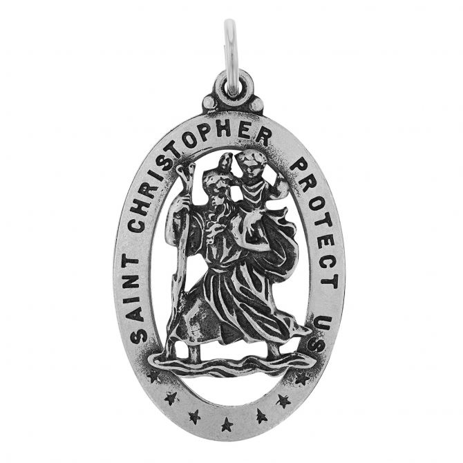 Sterling Silver St. Christopher Cutout Charm