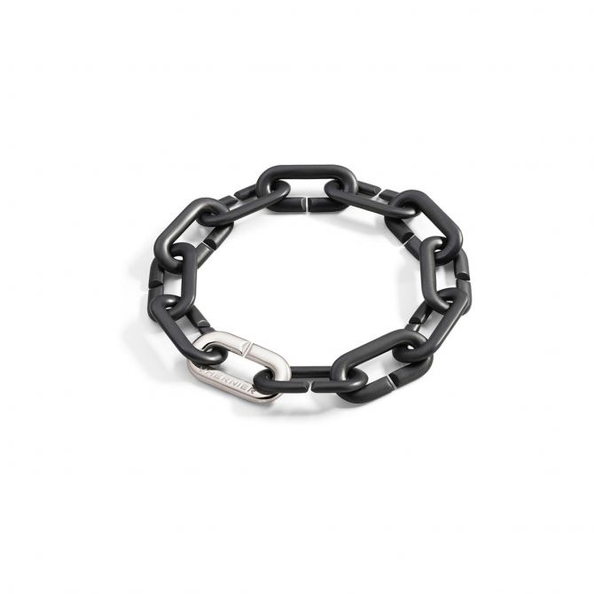 Vhernier Mon Jeu Black Titanium & Single White Gold Link Bracelet