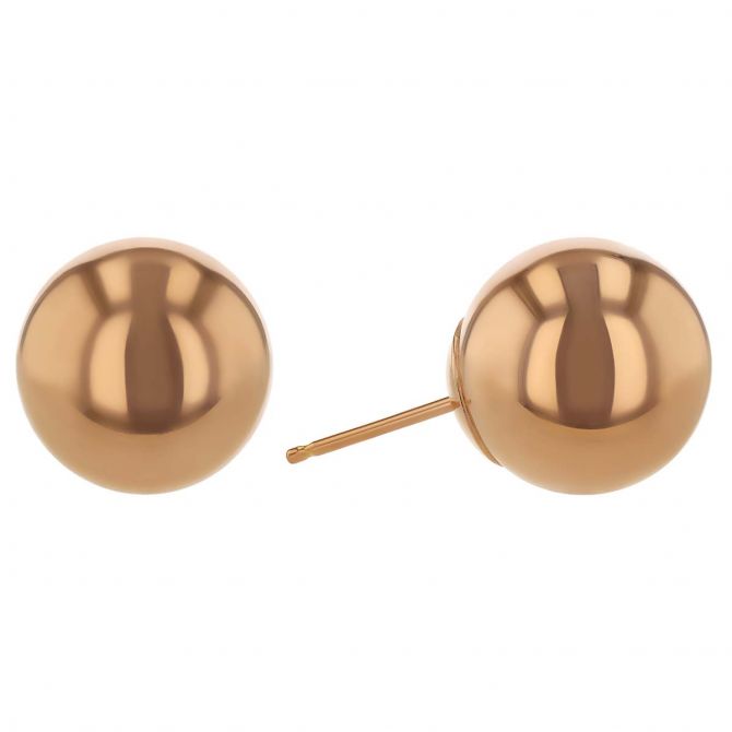 Rose Gold Ball Stud Earrings, 10 mm