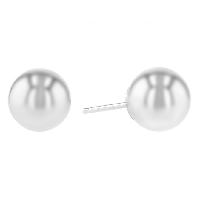 Sterling Silver Ball Stud Earrings, 8 mm