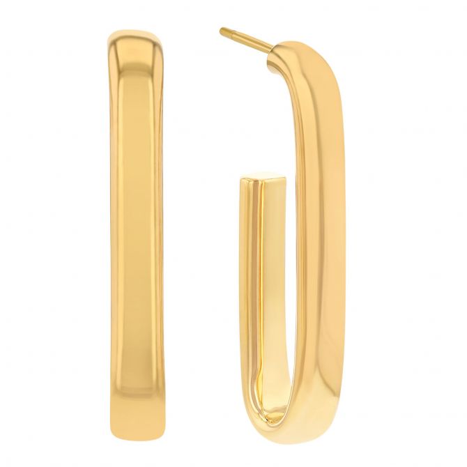 Pesavento Yellow Gold Vermeil Elongated Oval Hoop Earrings