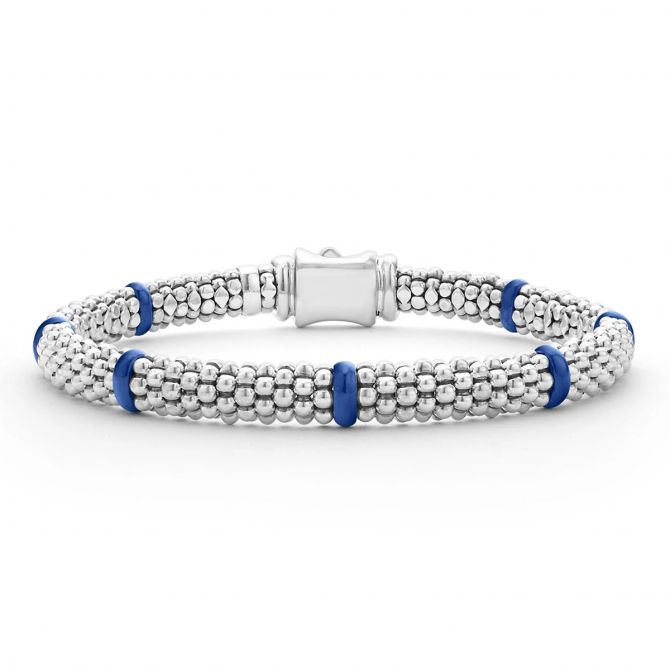 LAGOS Blue Caviar Ceramic Station Caviar Bracelet, 6 mm, 7"