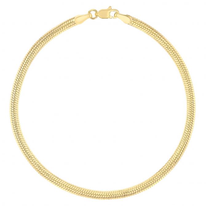 Yellow Gold Snake Chain Bracelet, 7.5"