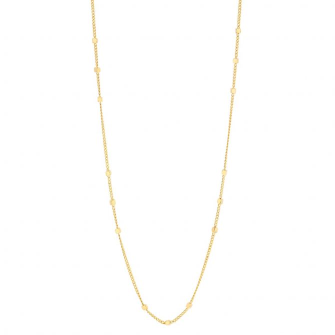 Yellow Gold 1.35 mm Saturn Chain Necklace, 18"