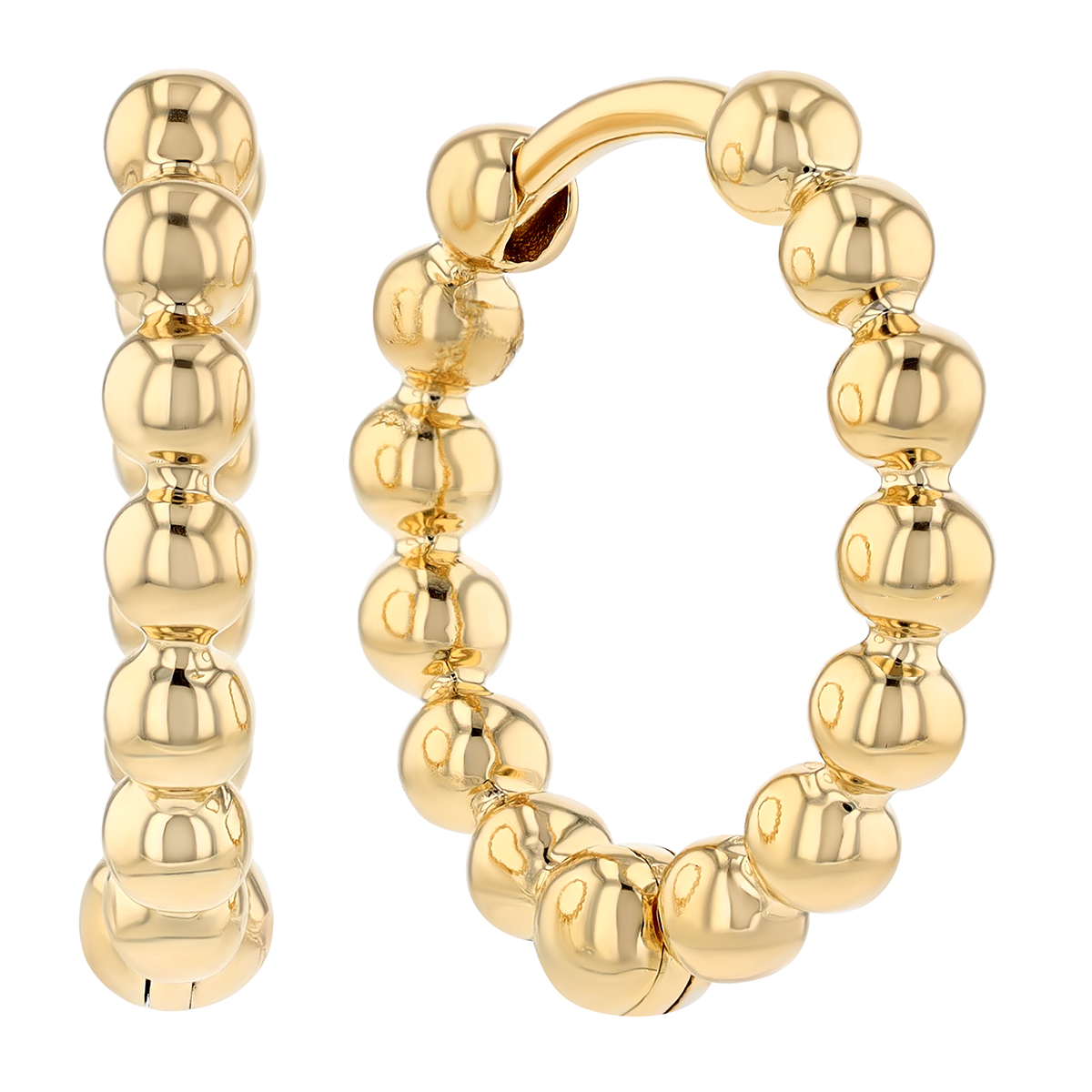 Yellow Gold Beaded Huggie Hoop Earrings Borsheims