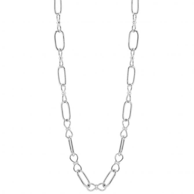 Sterling Silver Oval & Rounded Link Necklace