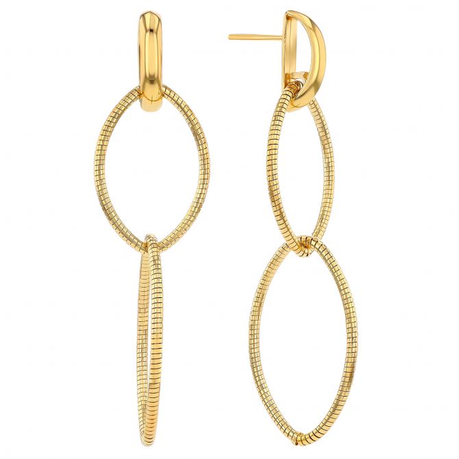 Pesavento DNA Spring Yellow Gold Vermeil Double Oval Drop Earrings