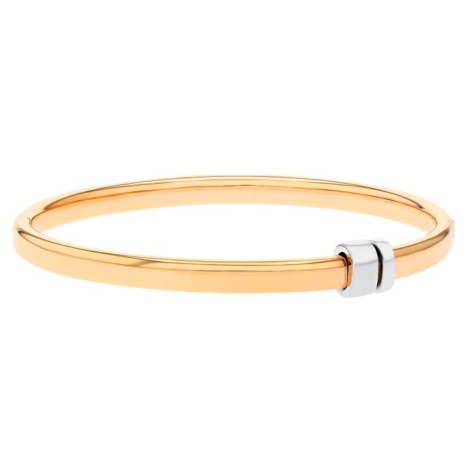 Pesavento Elegance Yellow Gold Vermeil Bangle Bracelet with Sterling Silver Rondell