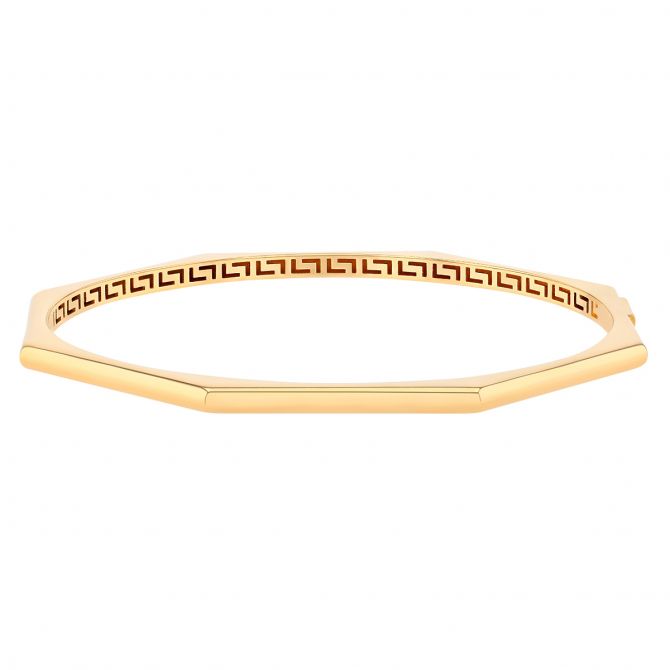 Yellow Gold Octagon Bangle Bracelet