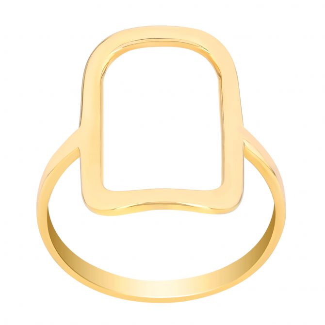 Yellow Gold Open Rectangle Ring