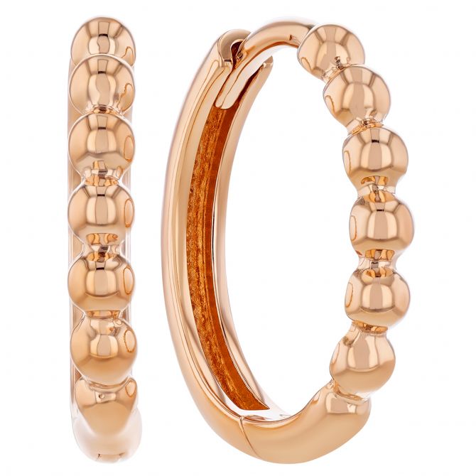 Rose Gold Beaded Hoop Earrings