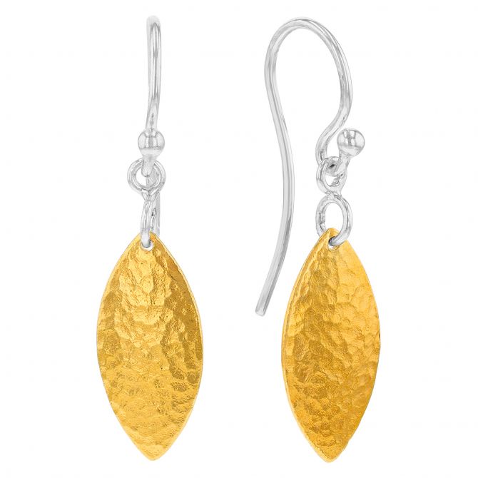 Gurhan Sterling Silver & Yellow Gold Vermeil Navette Link Dangle Earrings