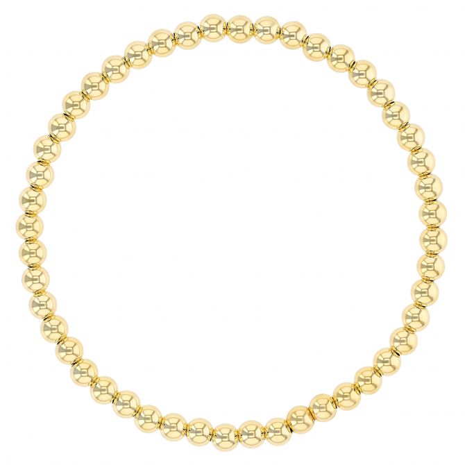 Yellow Gold 4 mm Bead Stretch Bracelet