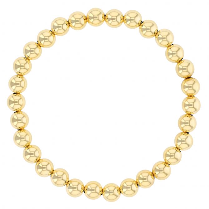 Yellow Gold 6 mm Bead Stretch Bracelet