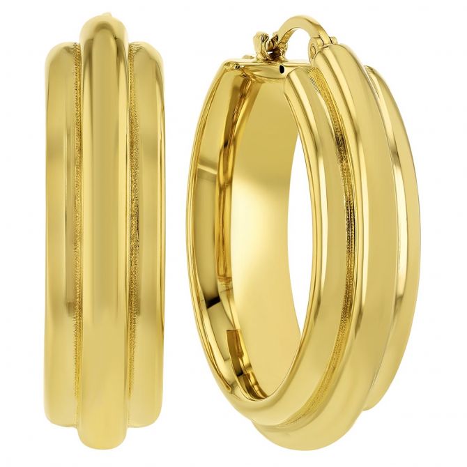 Yellow Gold Triple Hoop Earrings