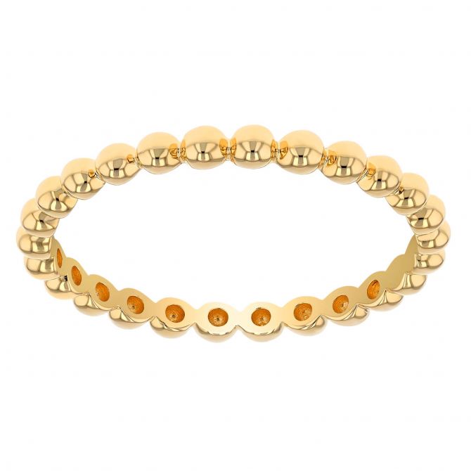 Yellow Gold Beaded Eternity Stacking Ring