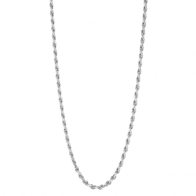 Sterling Silver 2.2 mm Diamond Cut Rope Chain Necklace, 20"