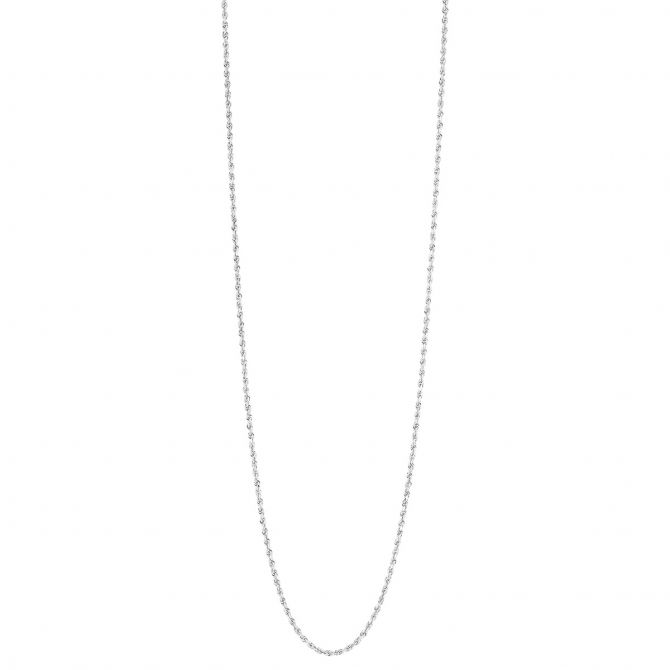 White Gold 1.56 mm Rope Chain, 16"