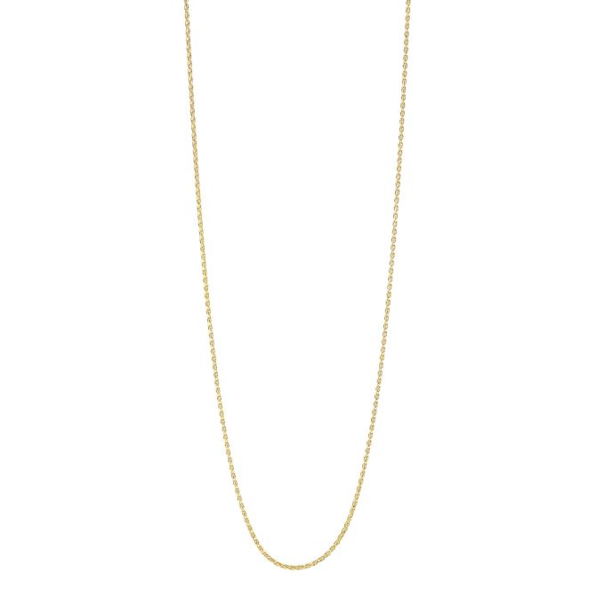 Yellow Gold Diamond Cut Wheat Chain, 0.85 mm, 18"