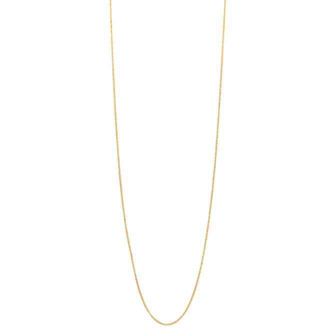 Yellow Gold Square Wheat Chain, 1.25 mm, 20"