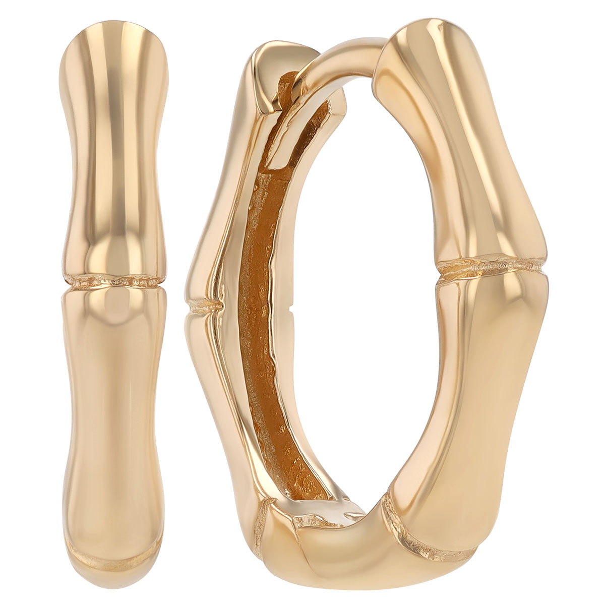 Yellow Gold Hexagon Sectioned Huggie Hoop Earrings Borsheims