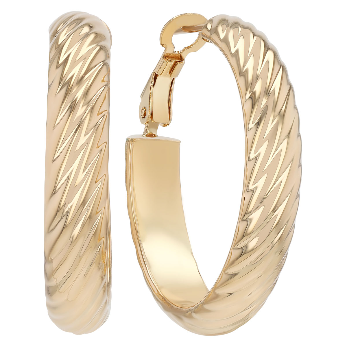 Yellow Gold Twisted Hoop Earrings Borsheims