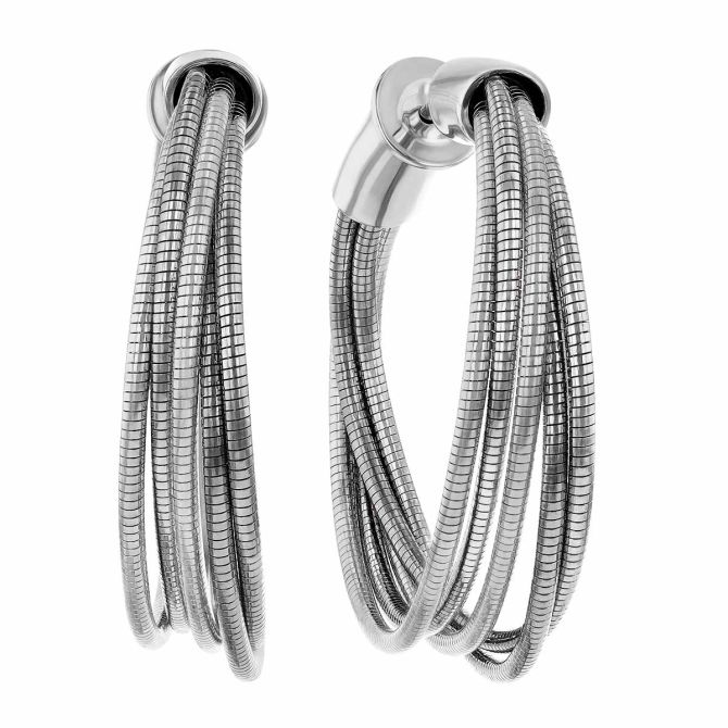 Pesavento DNA Spring Sterling Silver Multi-Strand Hoop Earrings