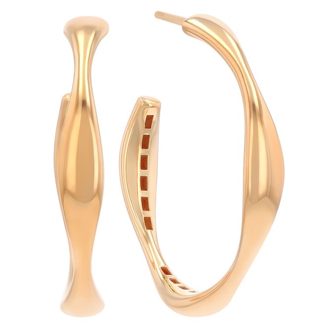 Pesavento Elegance Yellow Gold Vermeil Wave Hoop Earrings