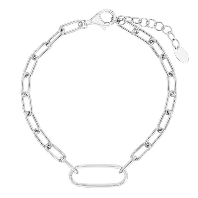 Pesavento Elegance Sterling Silver Paperclip Link Bracelet with Single Large Link