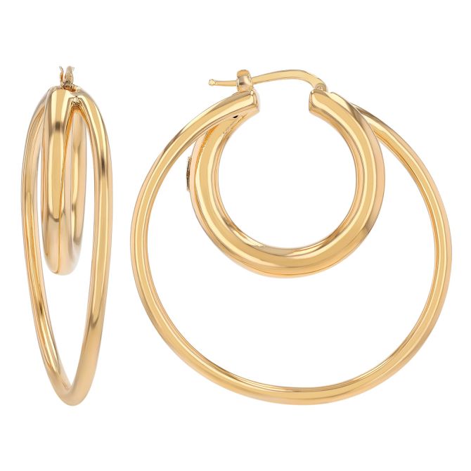 Roberto Coin Yellow Gold Double Hoop Earrings