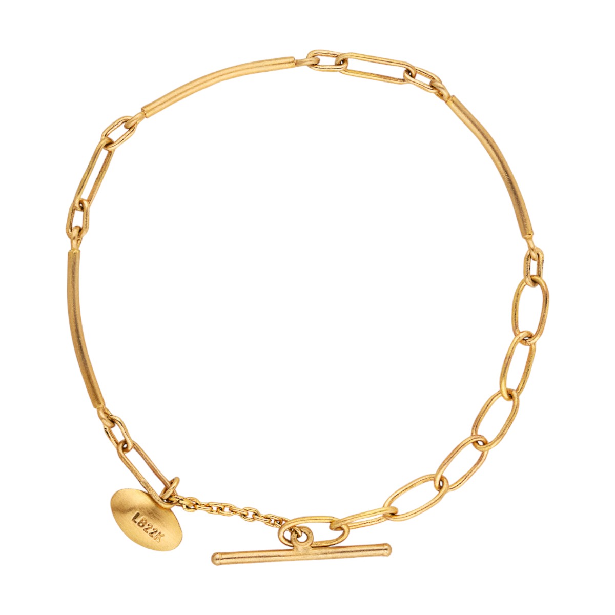 Lika Behar Twiga Handmade Yellow Gold Mixed Link Chain Bracelet, 7.5 ...