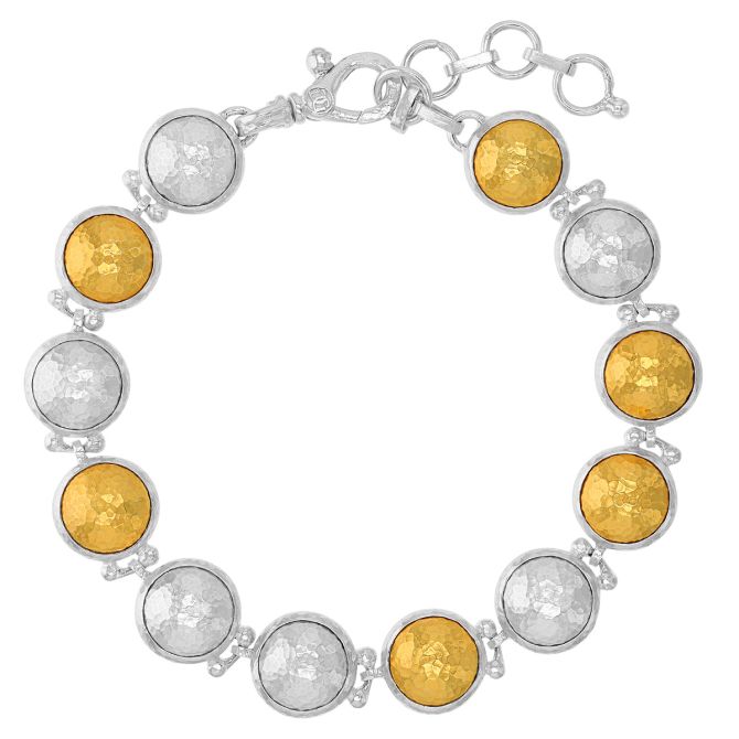 Gurhan Sterling Silver & Yellow Tone Dome Link Bracelet, 8.5"