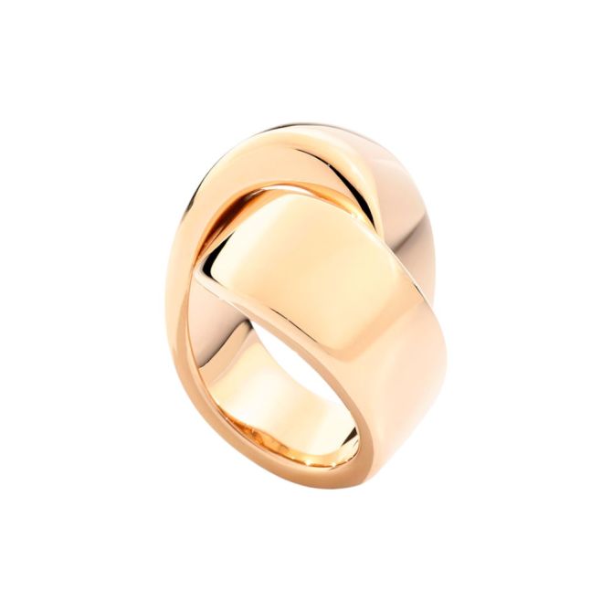 Vhernier Abbraccio Yellow Gold Sculptural Crossover Ring