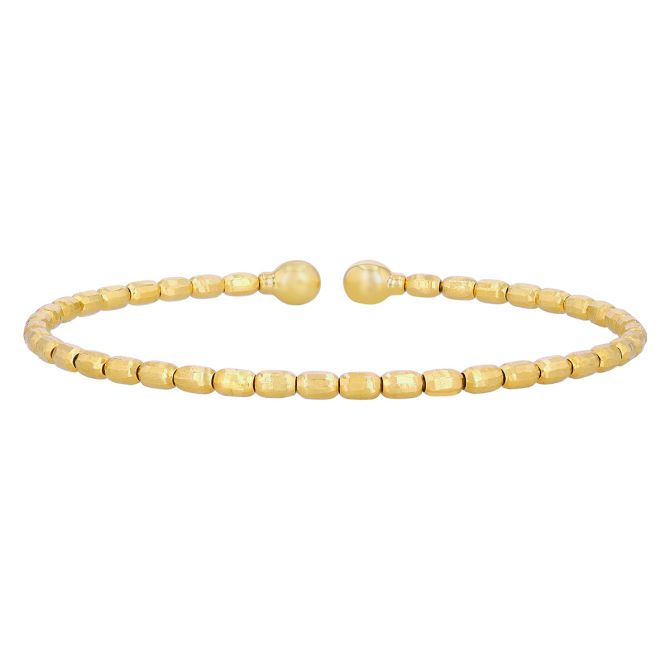 Marika Yellow Gold Bead Cuff Bracelet