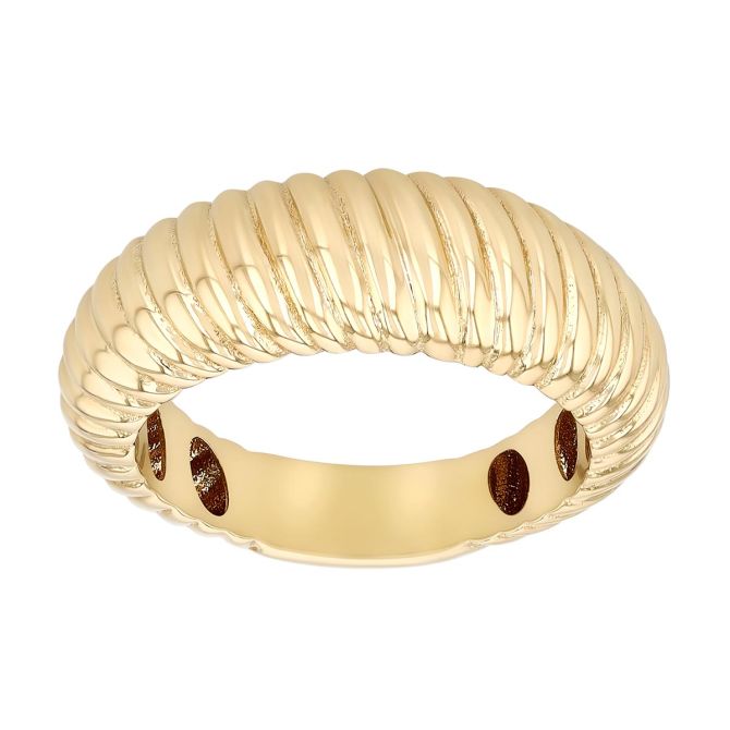 Yellow Gold Fluted Texture Band Ring