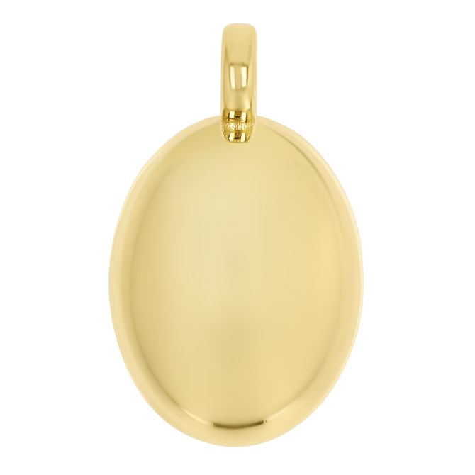 Yellow Gold Oval Puff Charm Pendant