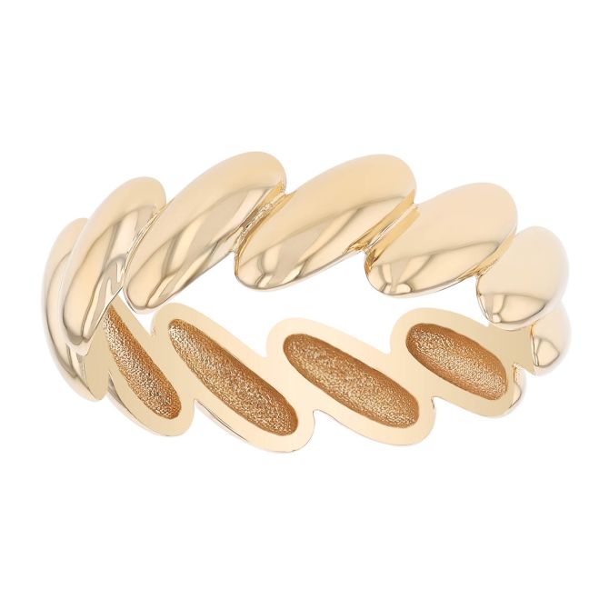 Zoe Chicco Yellow Gold Bean Shape Band Ring