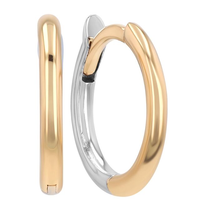 Zoe Chicco Reversible Yellow & White Gold Hoop Earrings, 12 mm Width