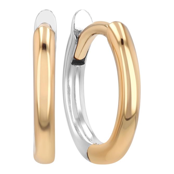 Zoe Chicco Reversible Yellow & White Gold Hoop Earrings, 10.5 mm Width