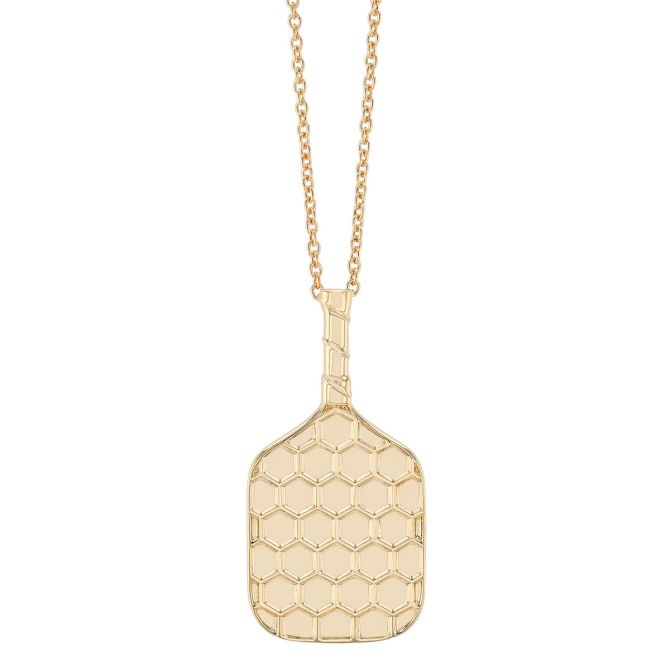 Roberto Coin Tiny Treasures Yellow Gold Pickleball Racket Pendant, 18"