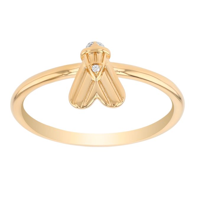 Harwell Godfrey Mini So Fly Diamond Stacking Ring in Yellow Gold