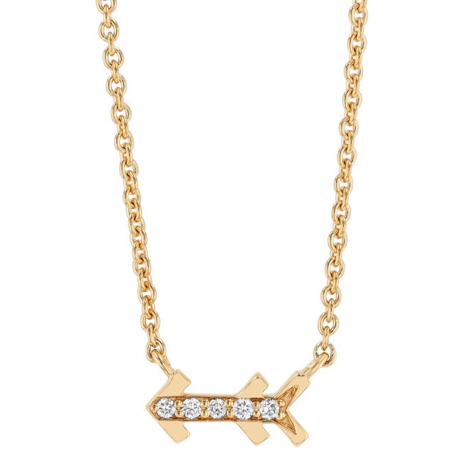 Harwell Godfrey Tiny Arrow Diamond Pendant Necklace in Yellow Gold, 18"