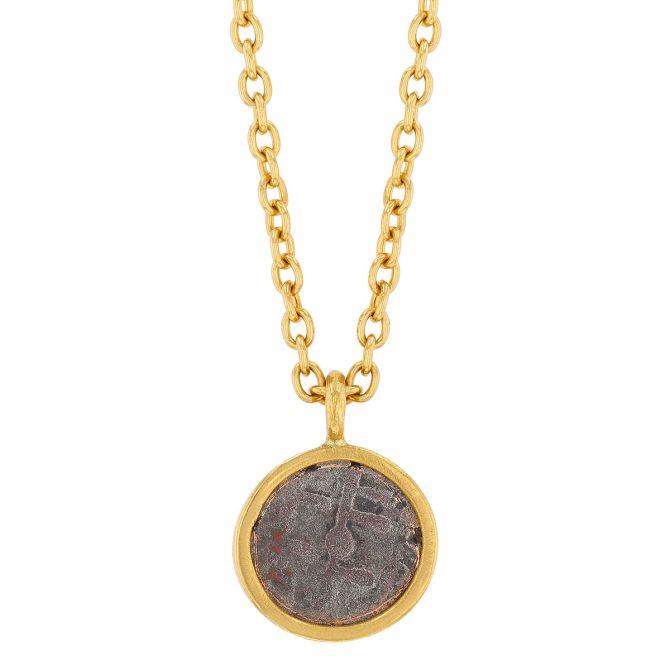 Gurhan Antiquities Coin Pendant in Yellow Gold, 18"