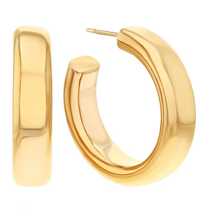 Pesavento Elegance Yellow Gold Vermeil Rounded Edge Hoop Earrings