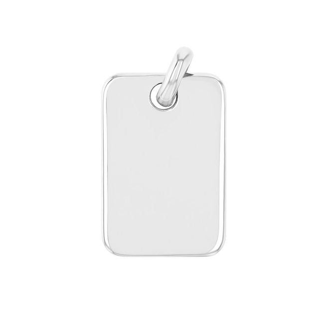 Sterling Silver Small Dog Tag Charm