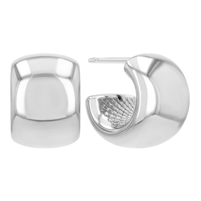 Sterling Silver Small Chubby Huggie Earrings