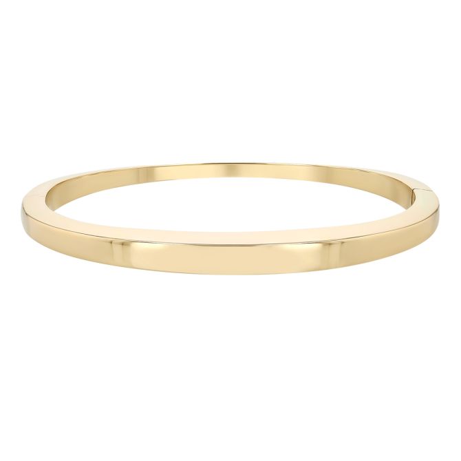 Yellow Gold Square Edge Bangle Bracelet