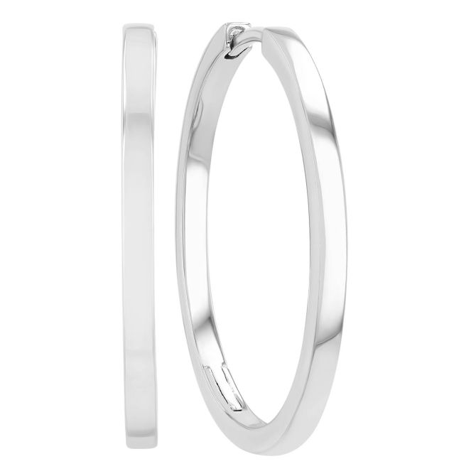 Sterling Silver Square Edge Hoop Earrings